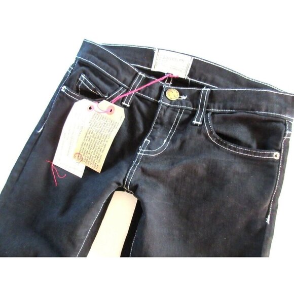 NWT Current/Elliott The Ankle Skinny in OD Overdye Black Tribal Print Jeans 26 - Picture 4 of 8